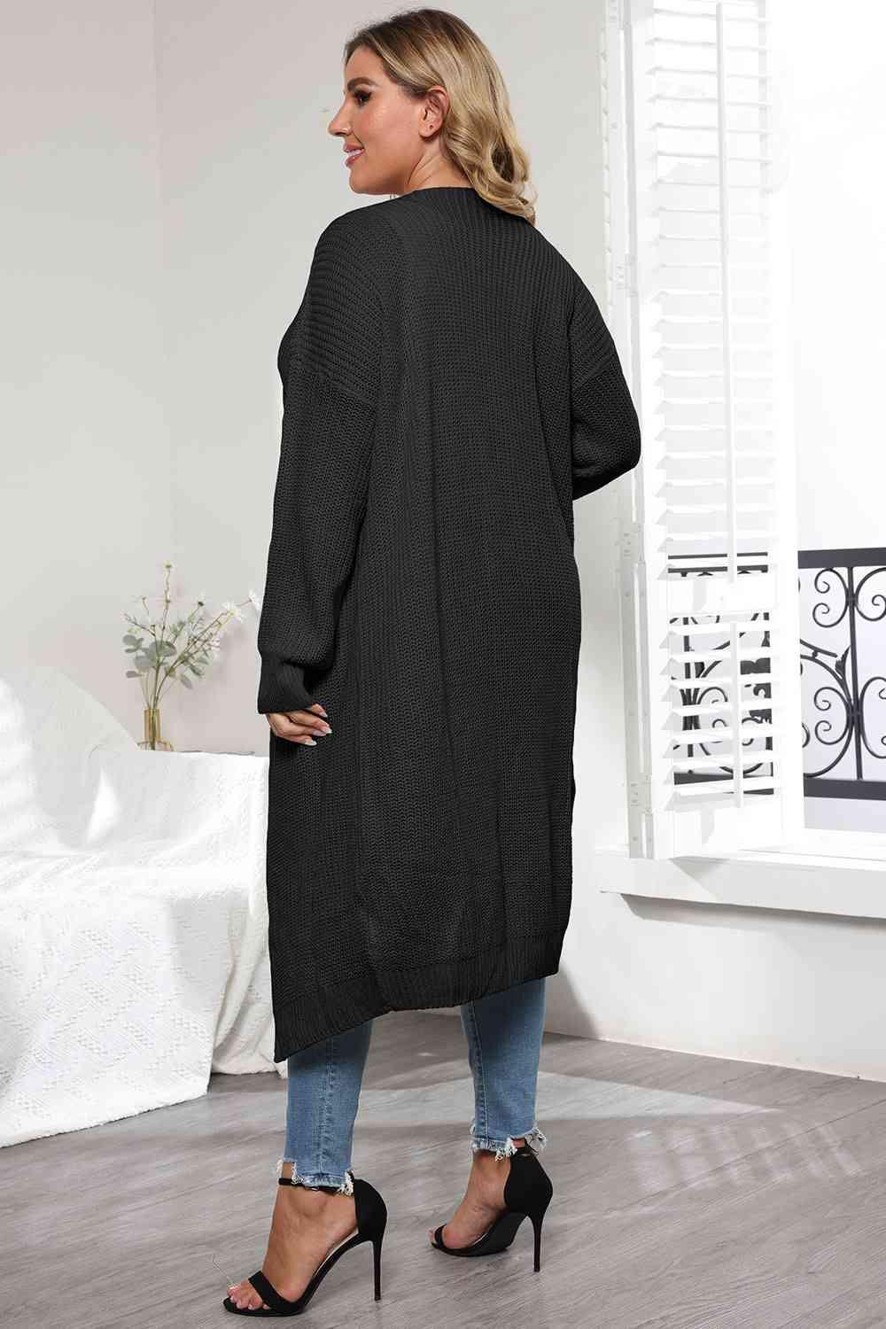Plus Size Open Front Long Sleeve Cardigan - Clothes For Her Online Store