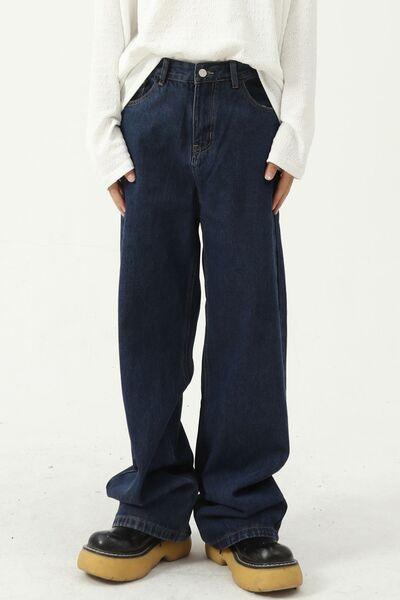 Mid Rise Jeans with Pockets - Clothes For Her Online Store