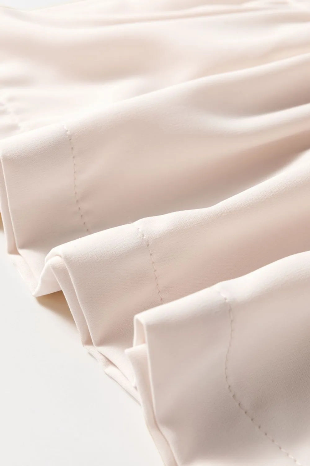 Bow Tie Short Puff Sleeve Ruffle Hem Blouse