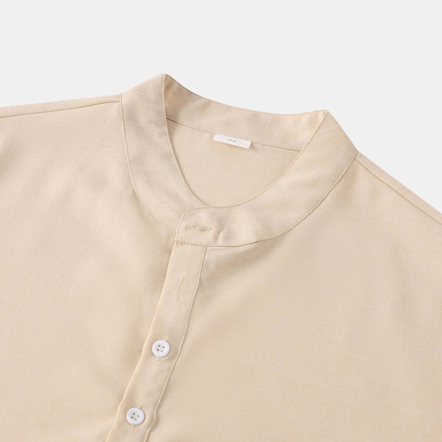 Men's Stand Collar Short Sleeve Henley Shirt