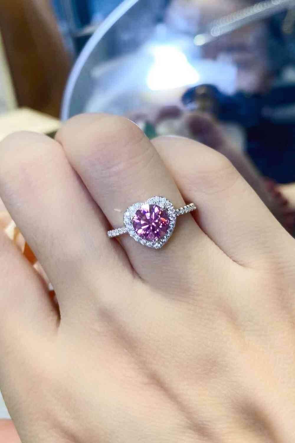 Lifelong Journey 1 Carat Moissanite Heart Ring - Clothes For Her Online Store