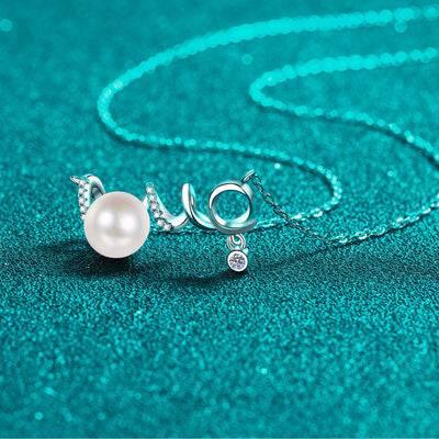 Pearl Moissanite 925 Sterling Silver Necklace