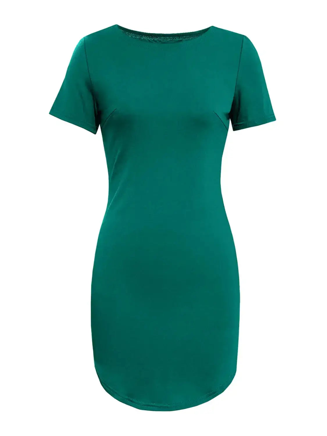 Round Neck Short Sleeve Mini Tee Dress