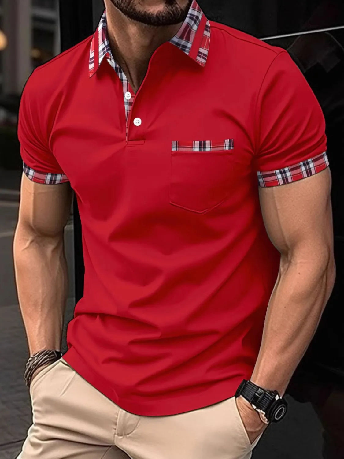 Men's Full Size Collared Neck Short Sleeve Polo Plus Size