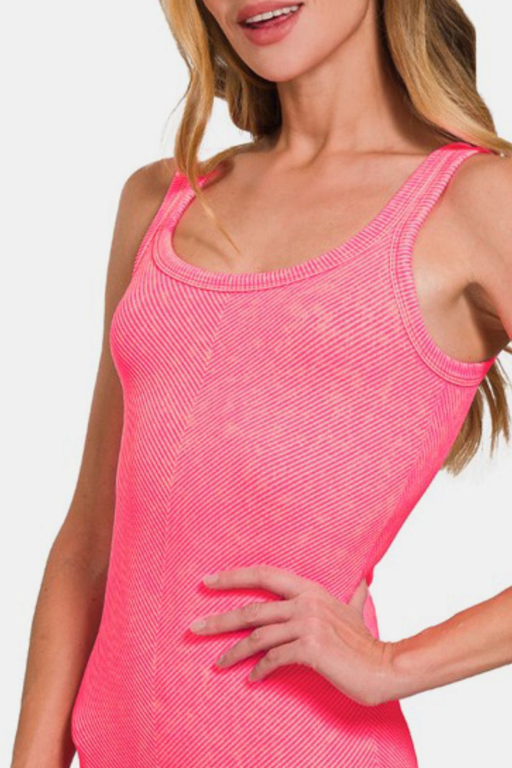 Zenana Ribbed Scoop Neck Tank - Clothes For Her Online Store