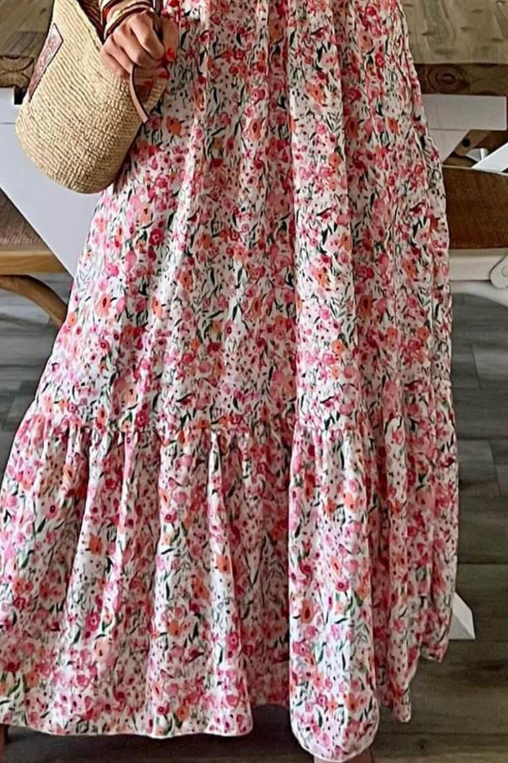 Smocked Floral Spaghetti Strap Dress - Clothes For Her Online Store