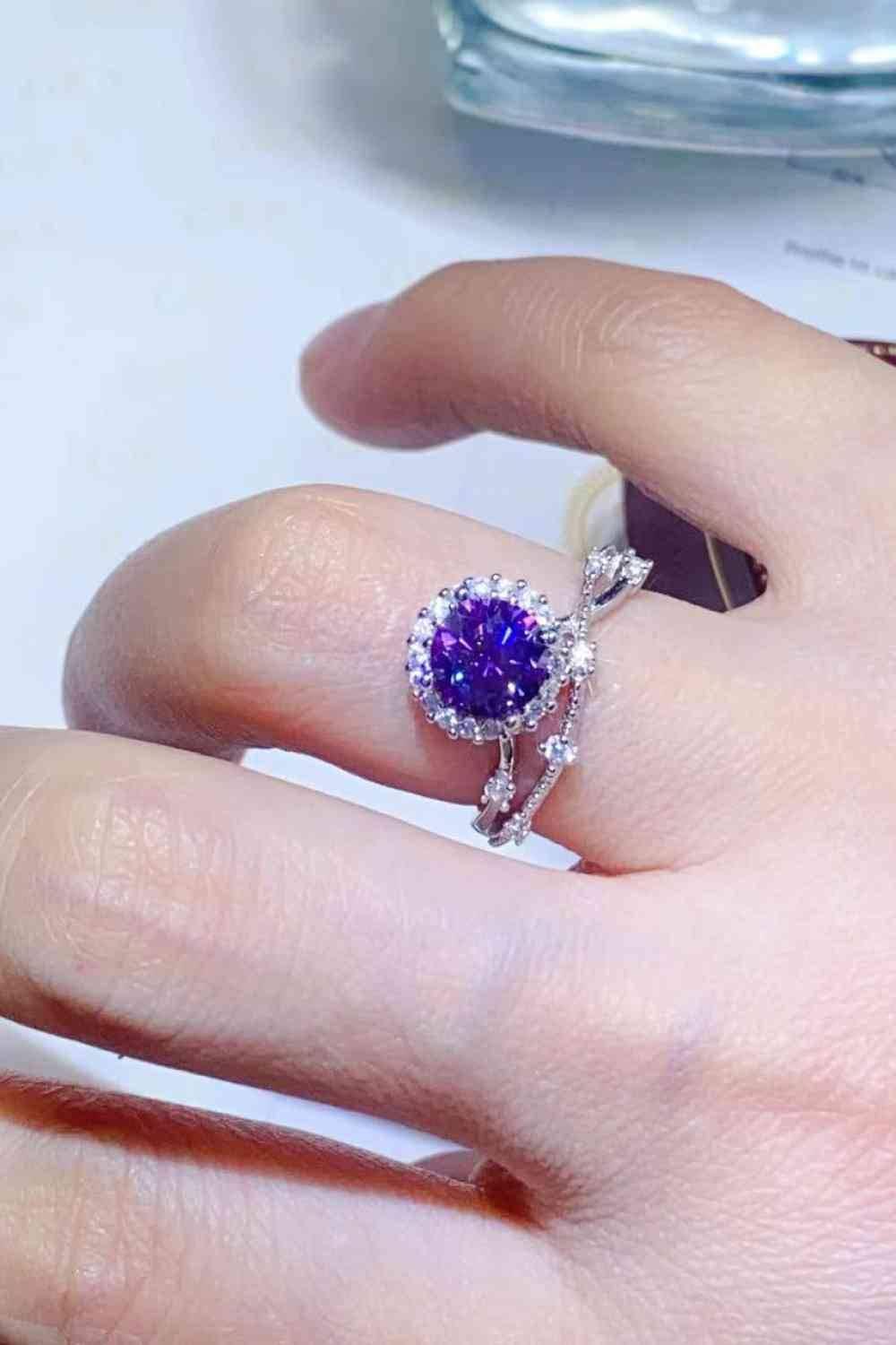 1 Carat Moissanite 925 Sterling Silver Ring - Clothes For Her Online Store