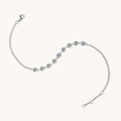 Inlaid Moissanite 925 Sterling Silver Bracelet - Clothes For Her Online Store