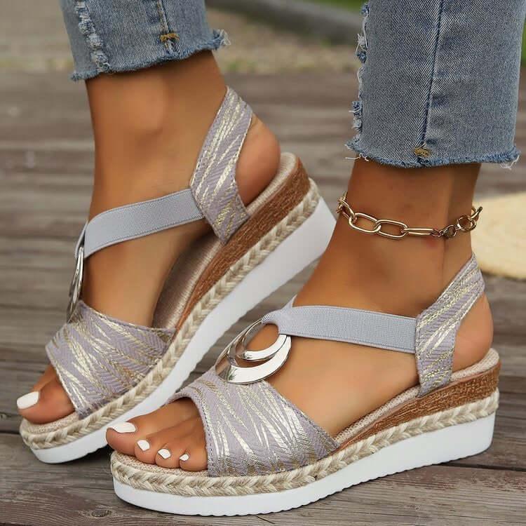 Peep Toe Wedge Sandals