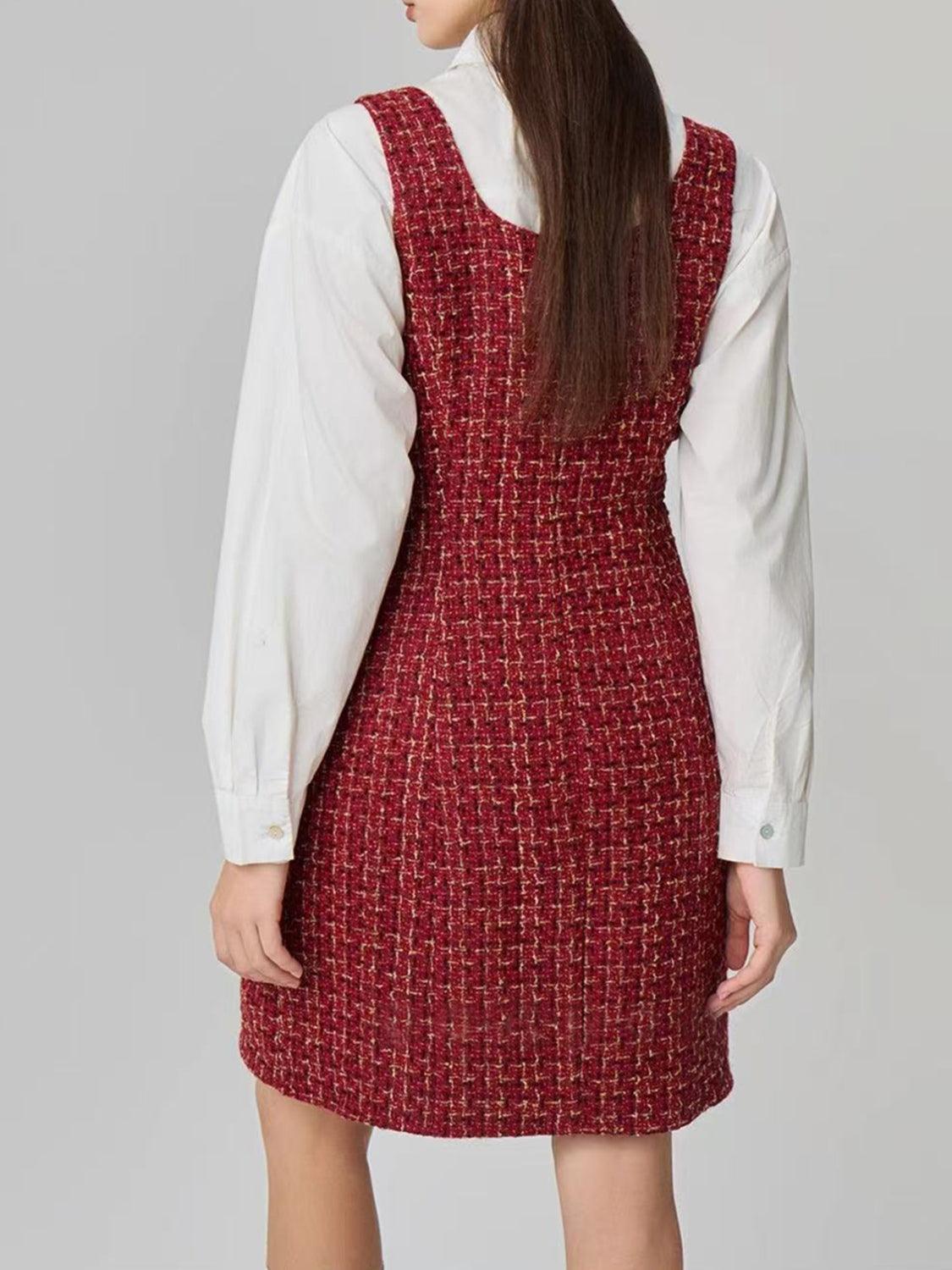 Square Neck Wide Strap Dress - Clothes For Her Online Store