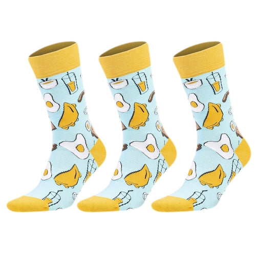 Colorful Casual Funny Cotton Crew Socks for Men and Women 3 Pairs