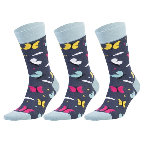 Colorful Casual Funny Cotton Crew Socks for Men and Women 3 Pairs