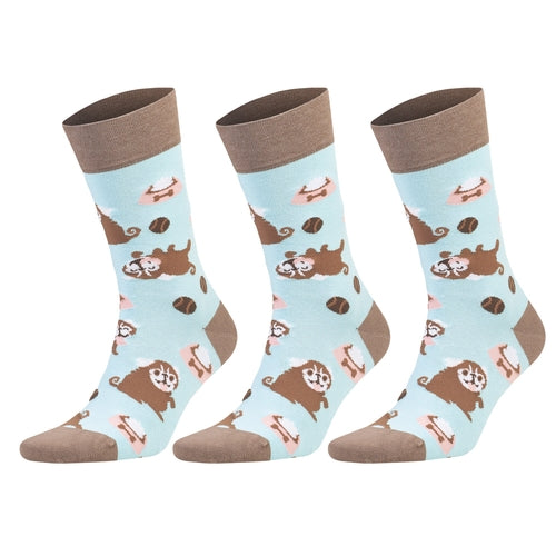 Colorful Casual Funny Cotton Crew Socks for Men and Women 3 Pairs