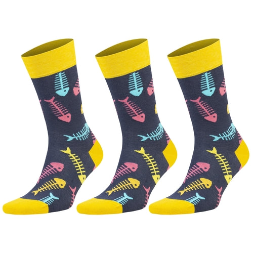 Colorful Casual Funny Cotton Crew Socks for Men and Women 3 Pairs