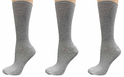 Women's Diabetic Arthritic Rayon and Bamboo Crew Socks 3-Pair Packs