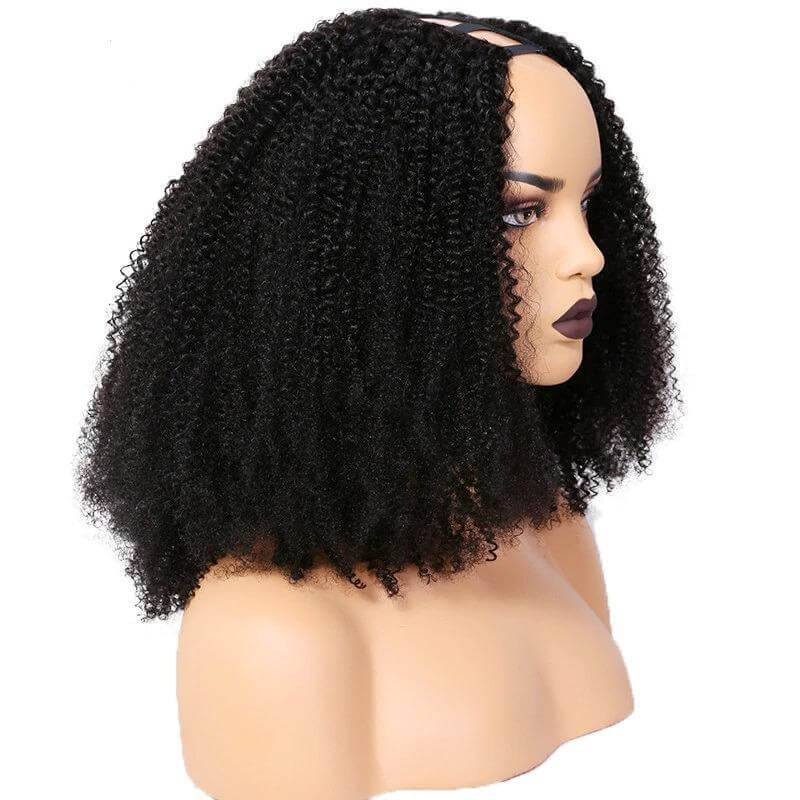 U Part Wig Afro Kinky Curly Human Hair Wigs For Black Women BrazilianBrand Name: BeumaxWigs Length: longHair Grade: 10A GradeWeight: 180% is 230g, 200% is 300gMaterial Grade: Remy HairMaterial: Human HairMade Method: Machine MadeCan Be Permed: YesItems pe