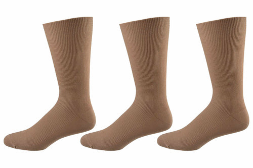 Diabetic True Rib Combed Cotton Crew Socks