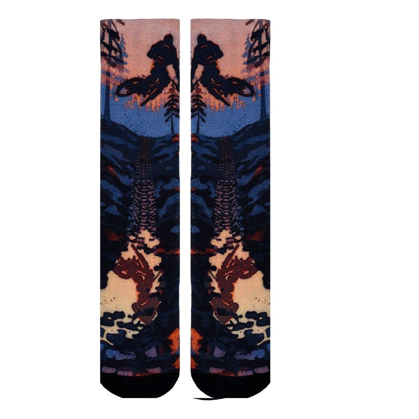 Sierra Socks Mud Bike Pattern CoolMax Socks, Nature Collection for Men