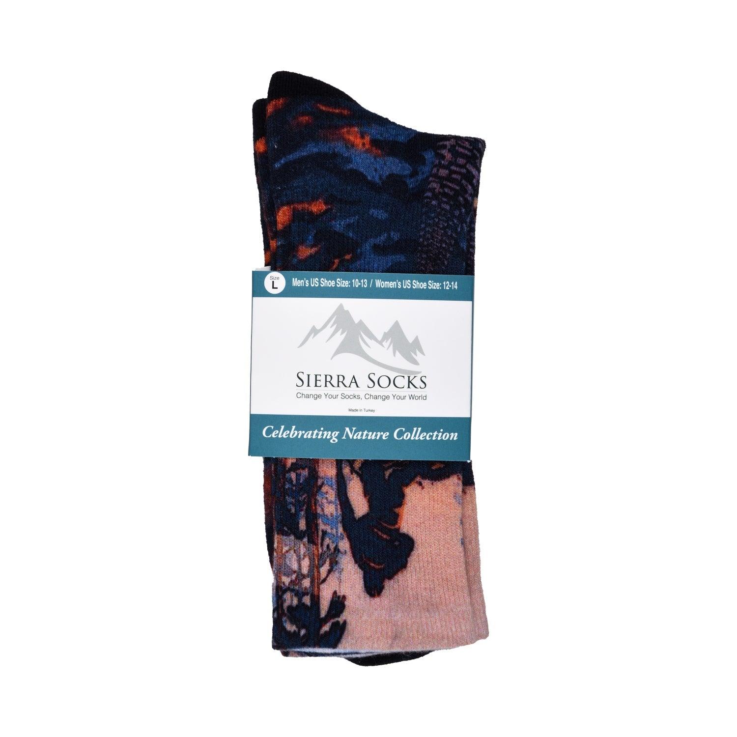 Sierra Socks Mud Bike Pattern CoolMax Socks, Nature Collection for Men