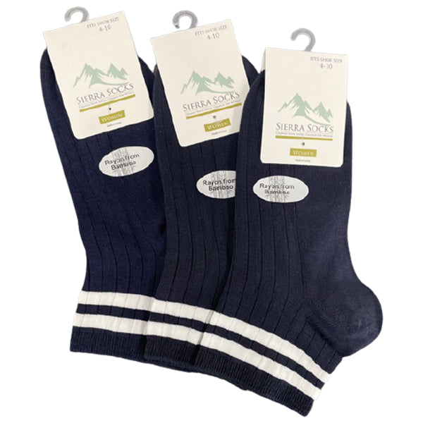 Women's Diabetic Arthritic Rayon and Bamboo Crew Socks 3-Pair Packs