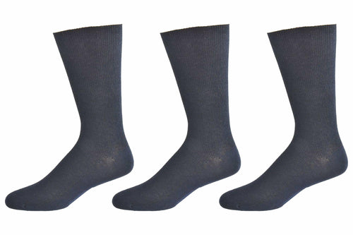 Diabetic True Rib Combed Cotton Crew Socks