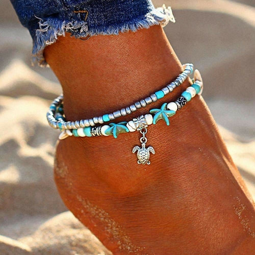 Ocean Theme Double Layer Anklet