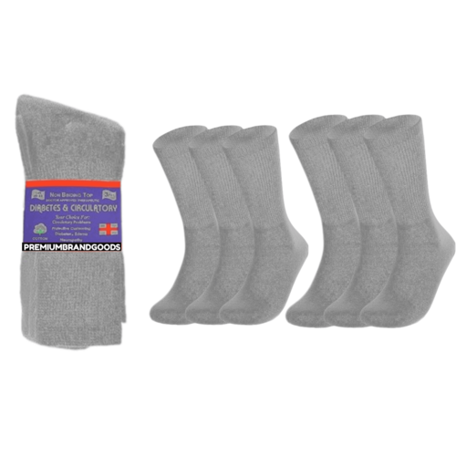 PBG 6 Pairs Physician-Approved Diabetic Compression Non Binding Socks