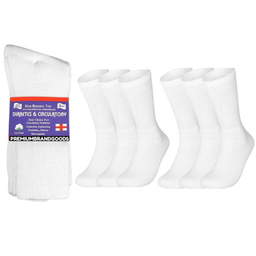 PBG 6 Pairs Physician-Approved Diabetic Compression Non Binding Socks