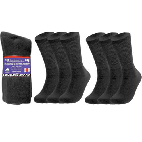 PBG 6 Pairs Physician-Approved Diabetic Compression Non Binding Socks