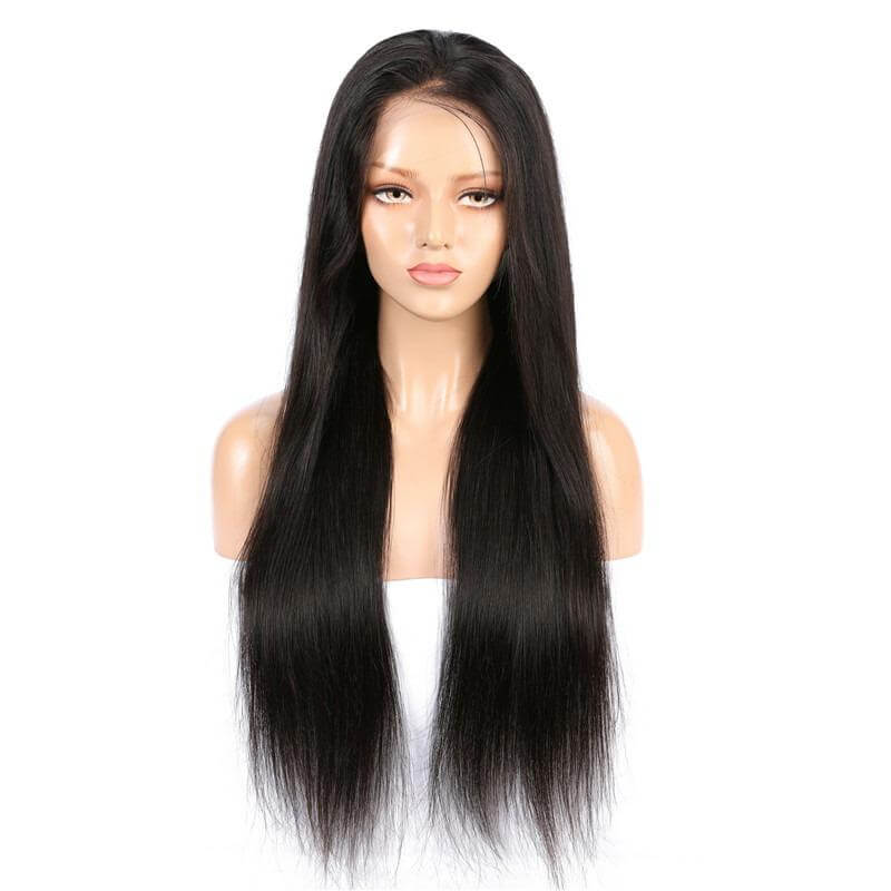 Straight Hair 13x6 Transparent Lace Frontal Brazilian Human Hair WigsBrand Name: Beumax Hair Material: Remy Human Hair Texture: Straight Weight: 180% is 270g and 200% is 380g Model Number: 13x6 hd lace closure wig Cap Size: Average Size Color: Natural Bla