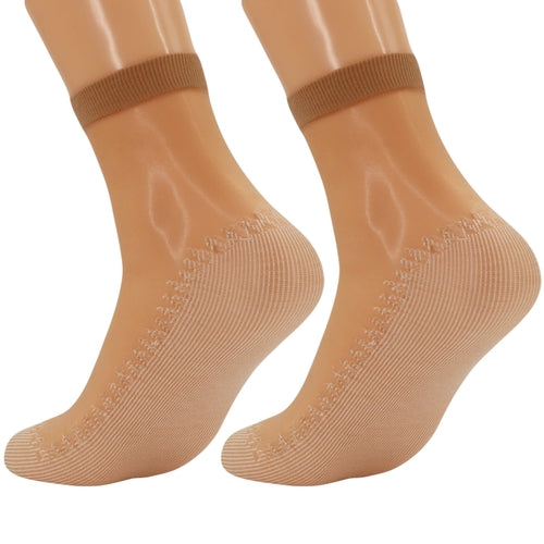 3 Pairs Women's Anti-Slip Sheer Ankle Socks with Cotton Sole and