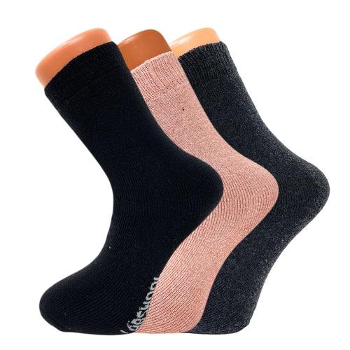 3 Pairs Women's Thermal Wool Crew Socks for Winter Size 5-7 Cozy and