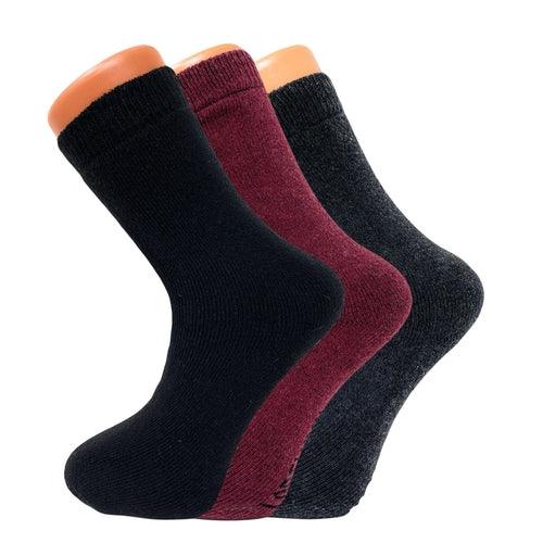 3 Pairs Women's Thermal Wool Crew Socks for Winter Size 5-7 Cozy and