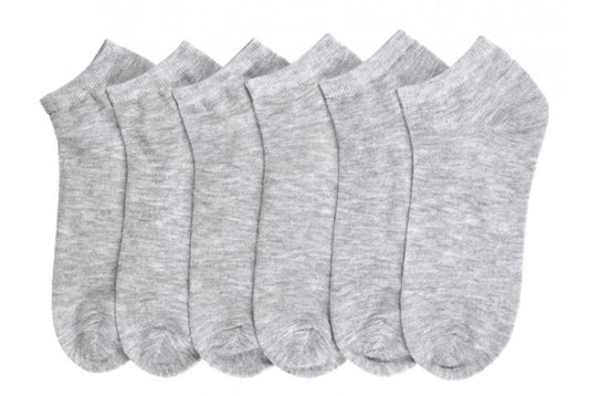 Adult Unisex Grey Lightweight Ankle Socks - Size 9-11