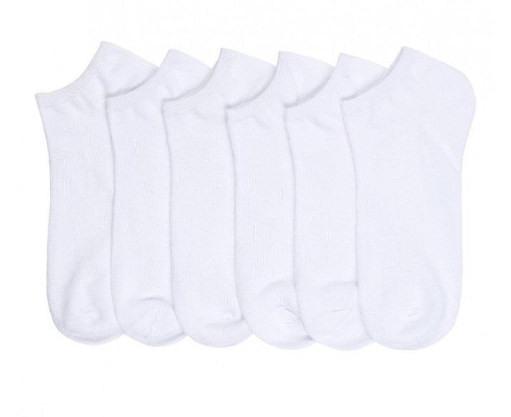 Adult Unisex White Lightweight No Show Socks - Size 9-11