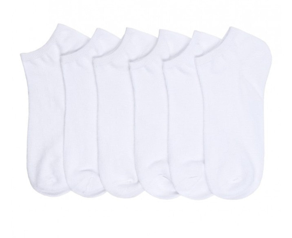 Adult Unisex White Lightweight Low Cut Socks - Size 9-11