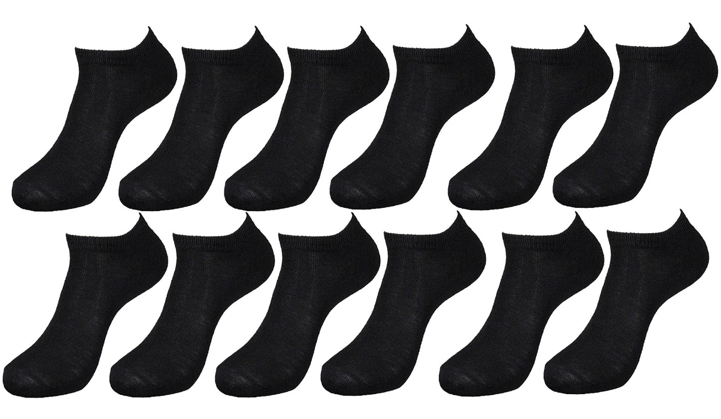 Adults Unisex Black Low Cut Socks - Size 9-11