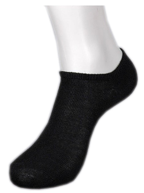 Unisex Black No Show Socks - Size 9-11