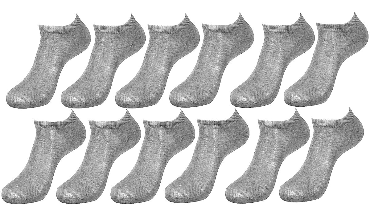 Youth Unisex Grey Low Cut Socks - Size 6-8