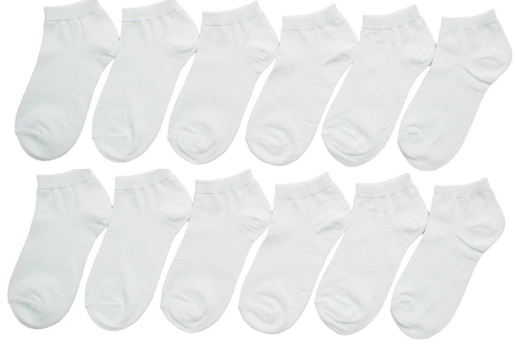 Unisex White Low Cut Socks - Size 9-11