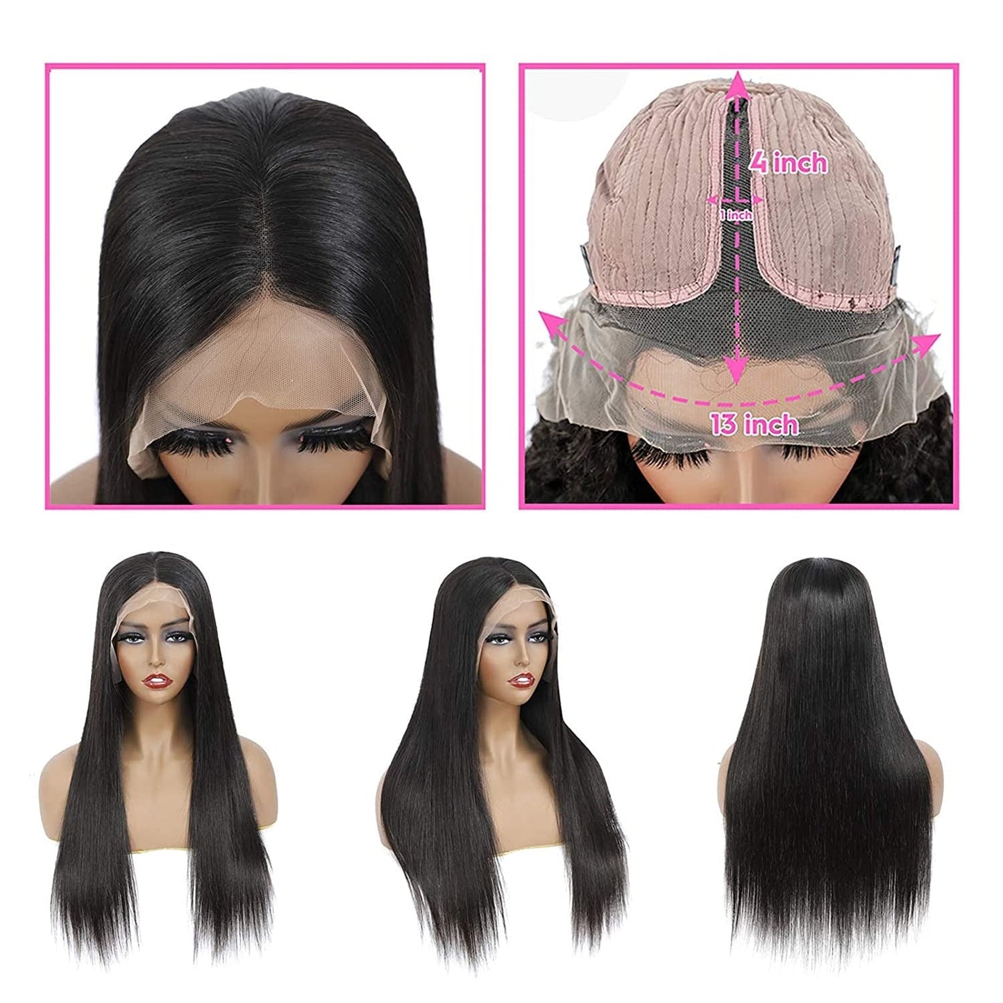 Transparent 13x1x6 Straight 13x4x1 T part Lace Frontal Human Hair WigsBrand Name: Beumax Hair Wigs Length: Long Weight: 260g-320g Texture: Straight Lace Wig Type: 13x1x6 and 13x4x1 Lace Wig Type: T part Part Material Grade: Remy Hair Material: Human Hair