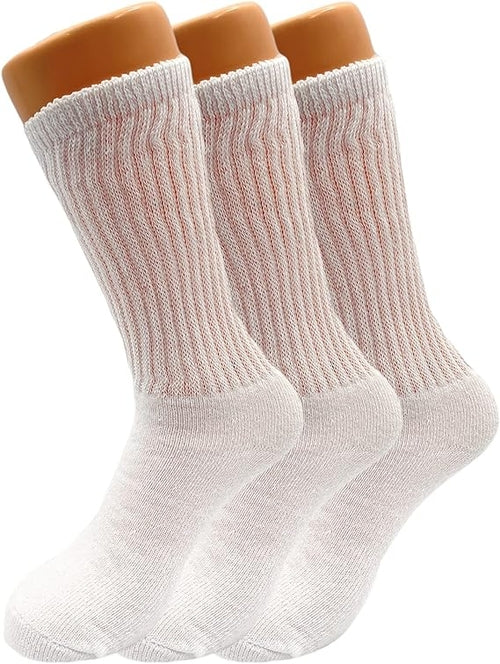 Women's Cotton Cushioned Mid-Calf Crew Socks, 3 Pairs, Size 9-11